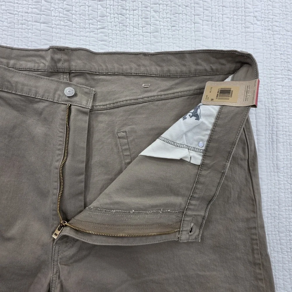 Levi's 505 Regular Fit Jeans Men's Big & Tall 50x34 Tan Stretch Denim NEW NWT
